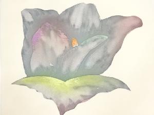 アンティーク　作家物　塩瀬花模様刺繍名古屋帯